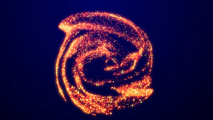 Wall Mural - particle background like confetti in oil. 3d render of magic fiery golden sparkles glisten and shine