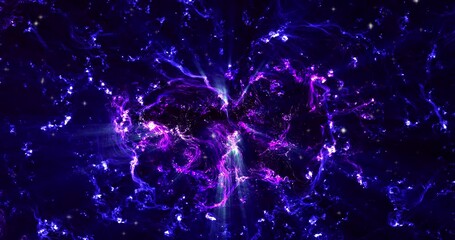 abstract view from space on a galaxy with stars. blue wallpaper, the universe is filled with nebulae