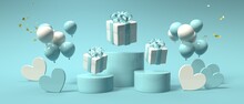 Hearts With Gift Boxes - Appreciation And Love Theme - 3D Render