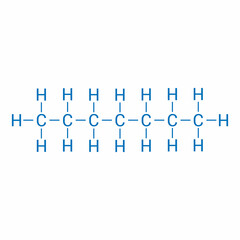 Poster - chemical structure of Heptane (C7H16)