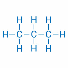 Poster - chemical structure of propane (C3H8)