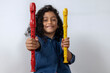 © Amilciar - Latin American girl smiling and happy holding and showing two soprano recorders