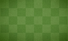 Green Grass Texture Vector Background. Horizontal Field With Pattern Of Squares. Surface For Chess Or Soccer EPS10