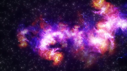 Wall Mural - 4k 3d outer space animation red pink space