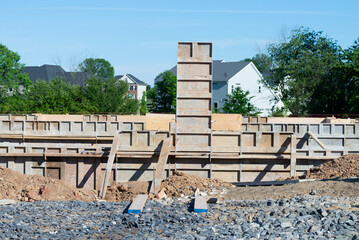 Poster - formwork for the foundation of a new house