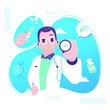 cool doctor character illustration background