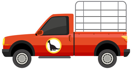 Wall Mural - Safari cage car on white background