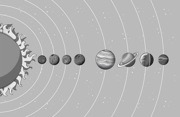 Wall Mural - solar system with planets