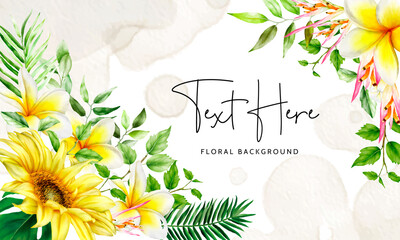 beautiful watercolor summer floral background