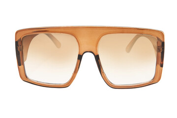 Flat Top Trendy Square classic sunglasses with copper gradient shades and frame front view