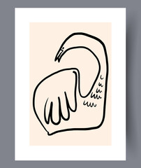 Wall Mural - scandinavian abstract wall art. minimalistic art vector poster. hand drawn minimalism design for int