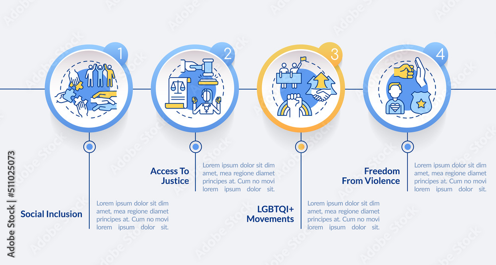 LGBT community programs circle infographic template. Diversity support ...
