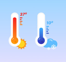 thermometer icon for hot and cold temperature
