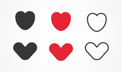 Wall Mural - hearts flat icons.