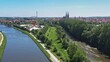 Filmmaterial der Stadt Regensburg in Bayern mit Blick zu dem Volksfest Dult und Dom, Deutschland