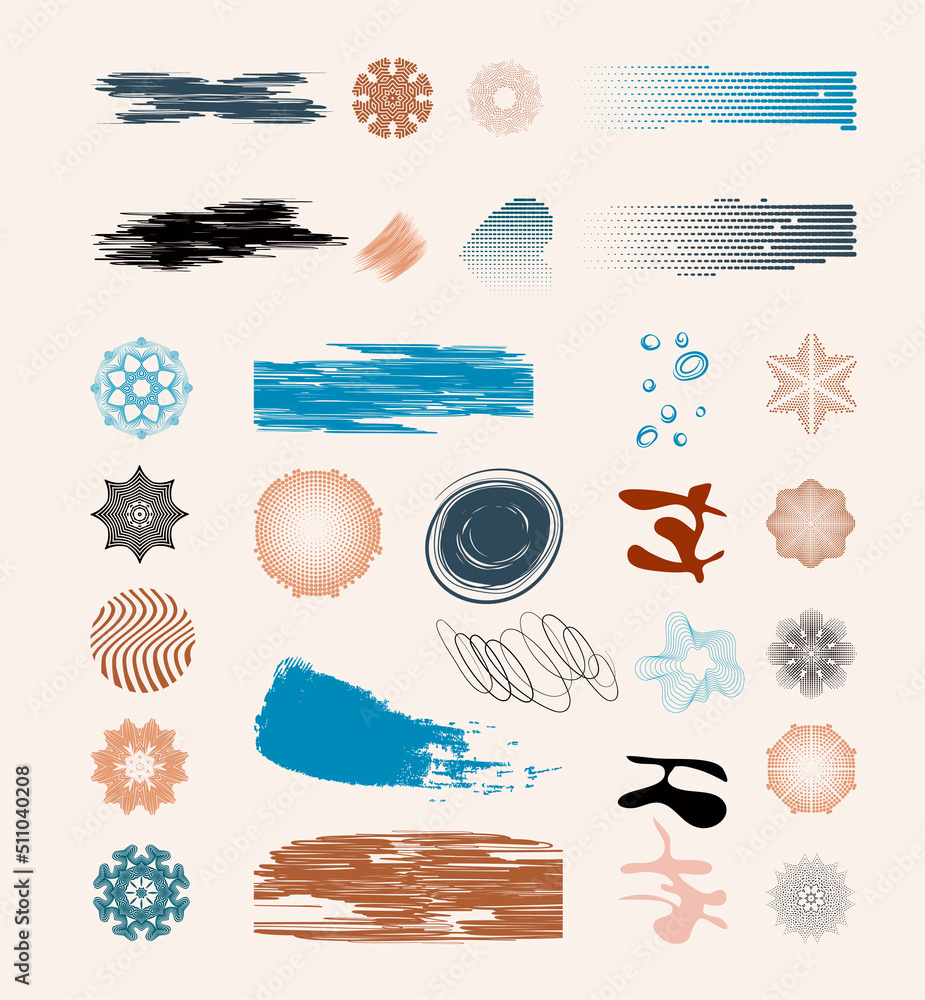 Pencil hatching in vector. Set of hand drawn doodle circles, textures ...