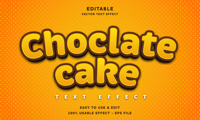 Wall Mural - chocolate cake editable text effect with modern and simple style, usable for logo or campaign title