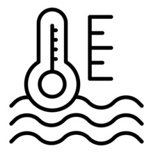 Fluid temperature icon outline vector. Car antifreeze. Water coolant