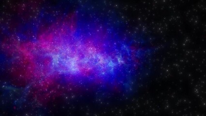 Wall Mural - flying through the stars and blue nebula in space.