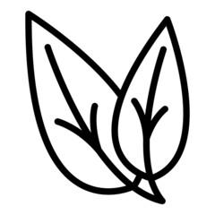 Sticker - Botanical plant icon outline vector. Oregano leaf. Garden food
