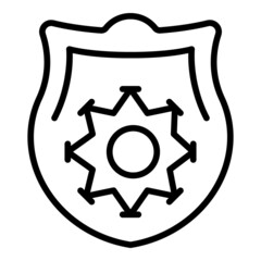 Wall Mural - Police badge icon outline vector. Handcuff jail. Criminal arrest