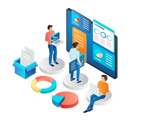 Aufkleber - The team is compiling web analytics data
