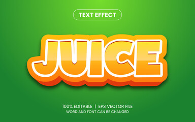 Wall Mural - realistic orange juice editable text effect template