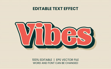 realistic vibes vintage editable text effect template