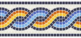Ancient mosaic seamless pattern. Decorative antique stone ornament.