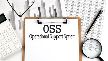 oss - operational support system text on clipboard on chart