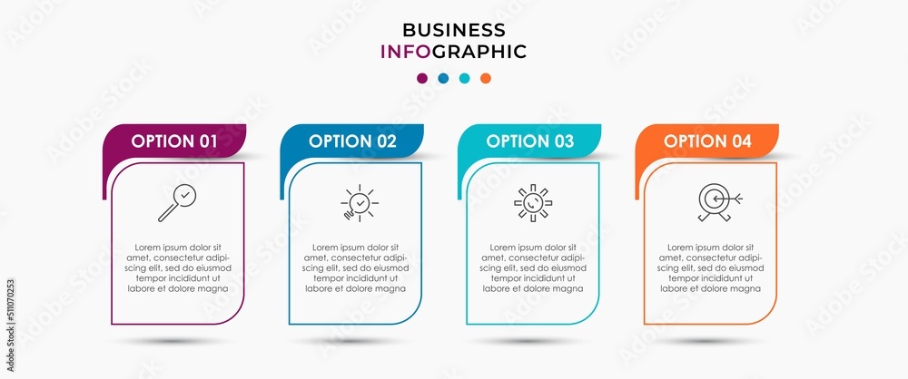 Vector Infographic label design business template with icons and 4 ...