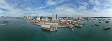Kota Kinabalu, Sabah Malaysia – June 14, 2022: The Waterfront And Esplanade Area Of Kota Kinabalu City Centre