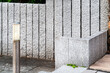 White and black granite stone palisades in different heights for garden design