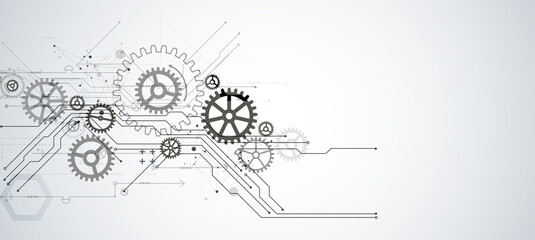Poster - Abstract technology background. Cogwheels theme. Vector illustration