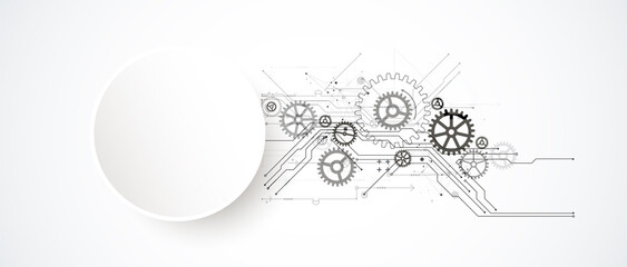 Wall Mural - abstract technology background. cogwheels theme. vector illustration