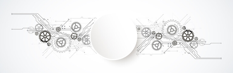 Abstract technology background. Cogwheels theme. Vector illustration