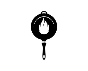 Sticker - frying pan with abstract fire inside