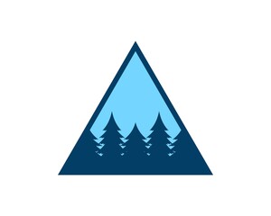 Sticker - Triangle shape with pine forest inside