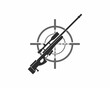 Sniper with aim target silhouette illustration
