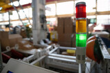Fototapeta  - Industrial modular signal light. Red, yellow and green
