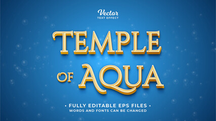 Wall Mural - temple of aqua text effect suitable for title editable eps cc