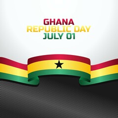 Wall Mural - vector graphic of ghana republic day day good for ghana republic day celebration. flat design. flyer design.flat illustration.