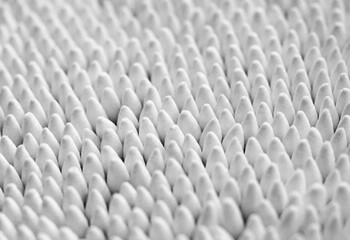 Wall Mural - Black and white color Cotton buds on white background.