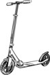 Electric foot scooter black and white vector