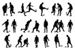 © Creative-Village - Set of football, soccer players, Football, soccer, players silhouette