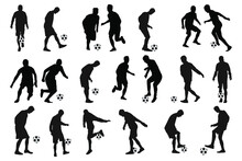 Set Of Football, Soccer Players, Football, Soccer, Players Silhouette