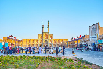 Canvas Print - The popular landmark, Amir Chakhmaq square in Yazd, Iran