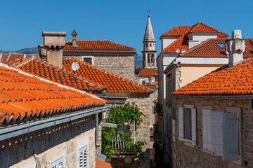 Wall Mural - The Old Town is a historical area of ​​the Montenegrin resort of Budva on the Adriatic Sea