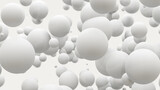 Fototapeta Perspektywa 3d - 抽象的な白い背景。球、ボール、シャボン玉