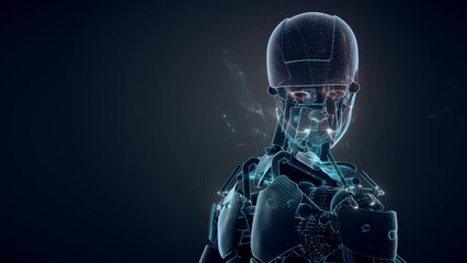 Canvas Print - Artificial Intelligence Robot. High quality 4k footage